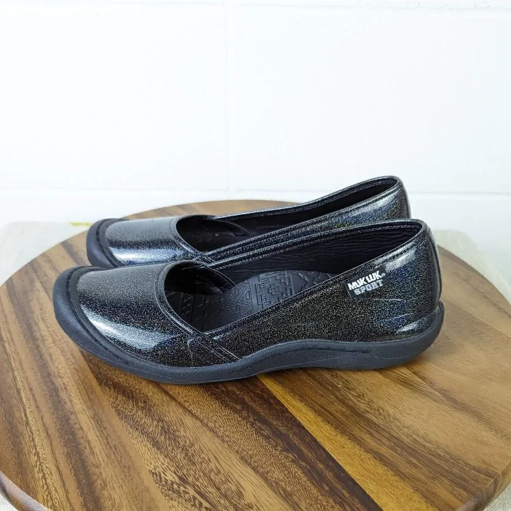 Mukluk Women's Sandy Shoes Black Sparkle Slip On Size 11